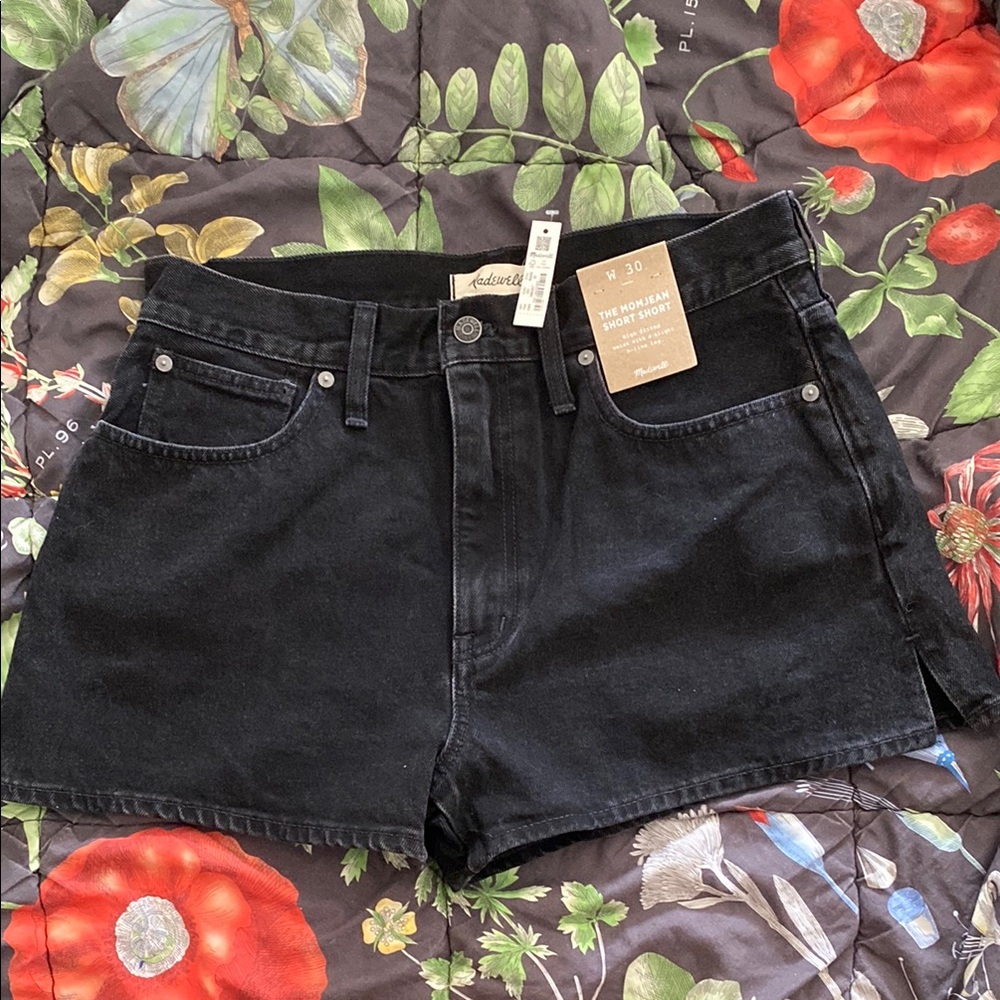 Madewell The Mom Jean Shorts in Kelsey Wash Slide Slit Edition 🆕